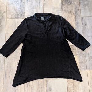 Chico's Black Long Sleeve Tee Soft Matte Finish